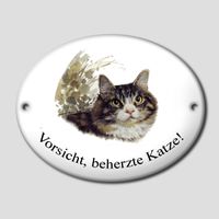 Vorsicht, beherzte Katze!; 143 x 183 mm oval gew&ouml;lbt; a 36,93 EUR