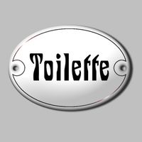 Toilettenschild, Toilette, oval gew&ouml;lbt