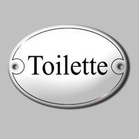 Toilettenschild, Toilette, oval gew&ouml;lbt